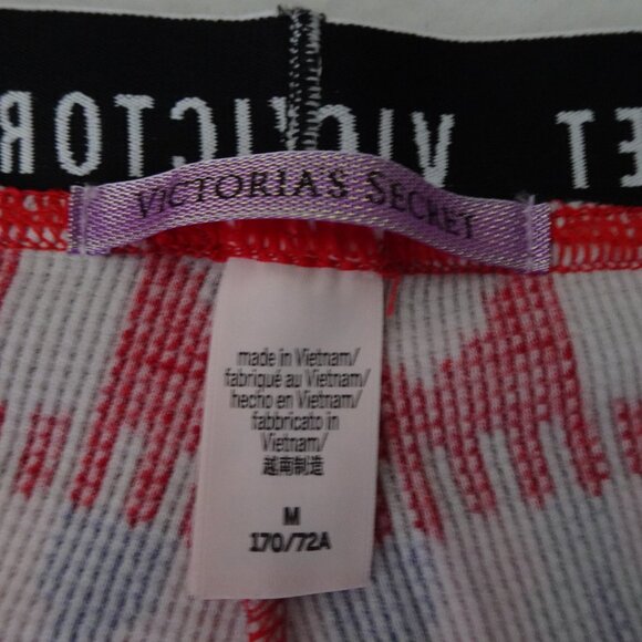 Victoria's Secret Pajama Set 2 Pc Women's Med Thermal Red Aztec Print Christmas - Picture 10 of 12